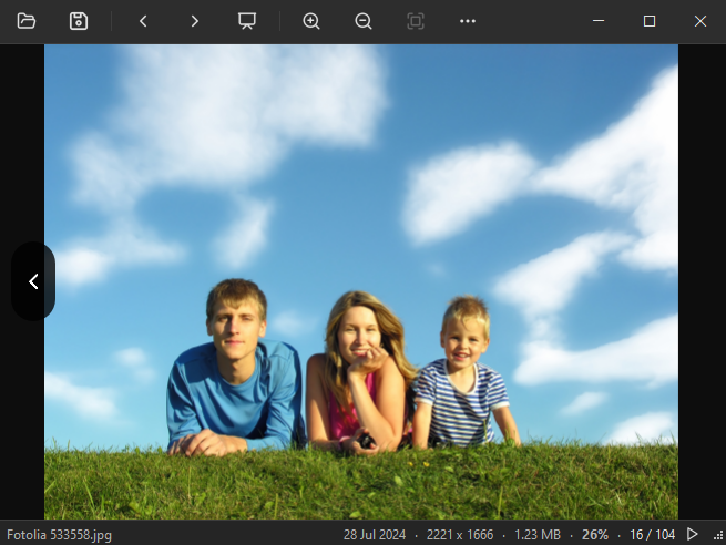 HawkView che mostra una foto
