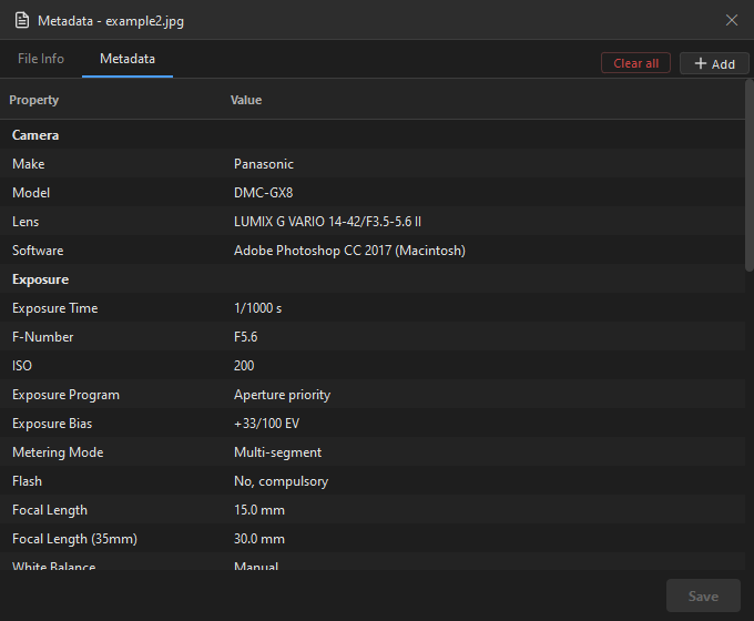 Viewing and editing photo metadata in HawkView